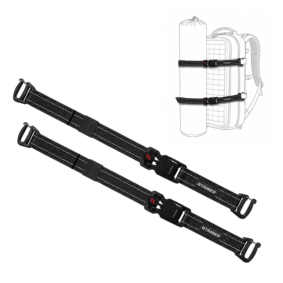 Magnetic Backpack Strap, 2-Piece Set