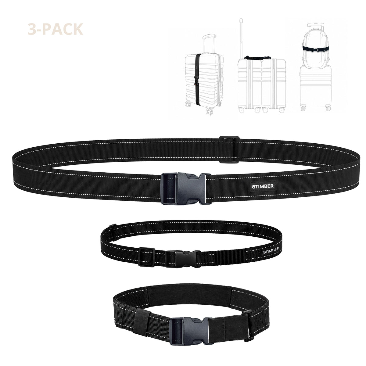 Luggage Strap, 3-Piece Set